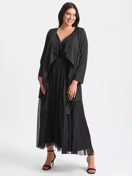 Длинное пальто-водопад Scarlett & Jo, сплошной черный