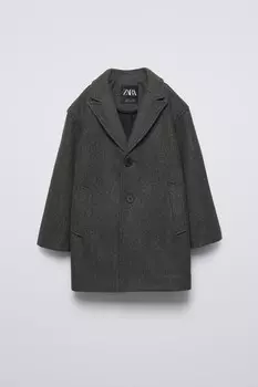 Длинное пальто ZARA, серый