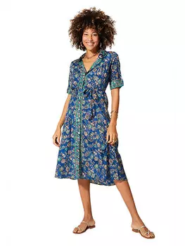 Длинное платье Aller Simplement, цвет blau/creme/trkis