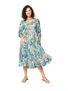 Длинное платье Aller Simplement, цвет hellblau/rot