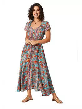 Длинное платье Aller Simplement, цвет trkis/orange