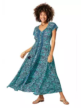 Длинное платье Aller Simplement, цвет trkis/schwarz