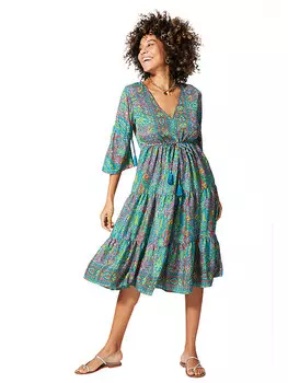 Длинное платье Aller Simplement, цвет trkis/pink