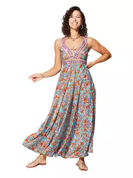 Длинное платье Aller Simplement, цвет trkis/orange