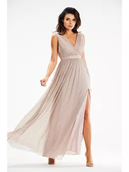 Длинное платье Awama, бежевый