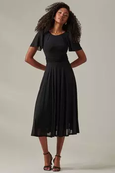 Длинное платье Ayla из однотонной сетки Jolie Moi, черный