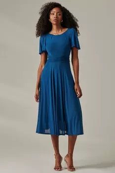 Длинное платье Ayla из однотонной сетки Jolie Moi, синий