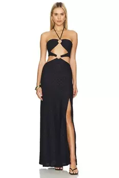 Длинное платье-бандо brilla с двойной петлей Luli Fama, черный