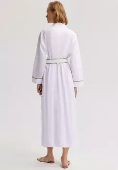 Длинное платье BELTED WAIST WITH PIPING DETAILED Touch Priv, белый