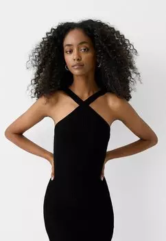 Длинное платье Bershka, черное