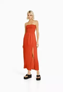 Длинное платье Bershka, оранжевый