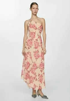 Длинное платье Betta Mango, белое кассе