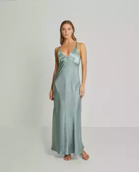 Длинное платье без бретелек с открытой спиной Trucco, синий