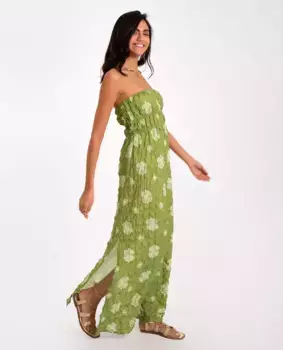 Длинное платье без бретелек The-Are, белый