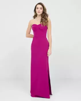 Длинное платье без бретелек Veneno en la piel, розовый