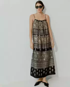 Длинное платье без бретелек Vila, черный