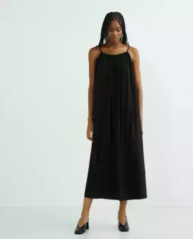 Длинное платье без бретелек Vila, черный