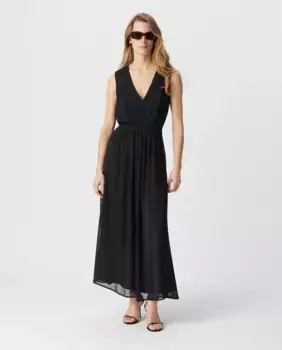 Длинное платье без рукавов IKKS, чёрный