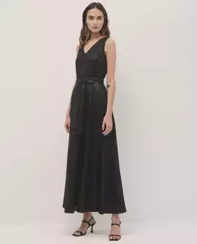 Длинное платье без рукавов Roberto Verino, черный