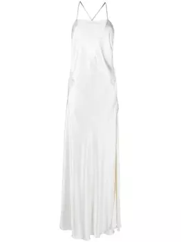 Длинное платье без рукавов с кружевом Michelle Mason, белый
