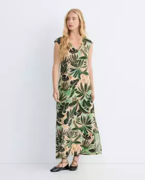 Длинное платье без рукавов с принтом Zermatt, зеленый