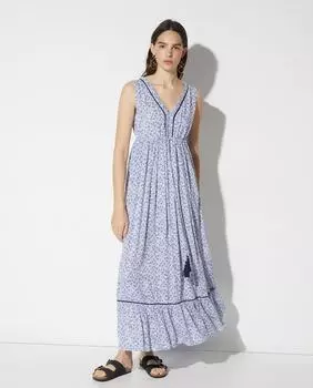 Длинное платье без рукавов с юбкой со вставками Easy Wear, синий