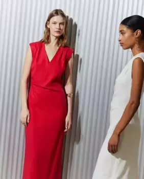 Длинное платье без рукавов со льном Easy Wear, красный