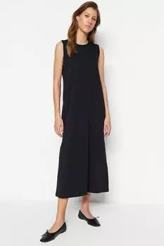 Длинное платье без рукавов Trendyol, черный
