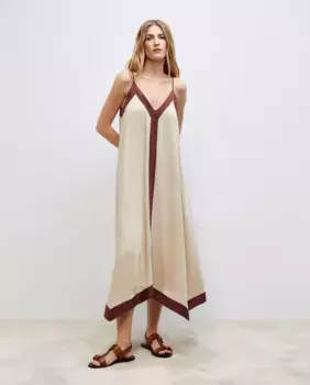 Длинное платье без рукавов Woman El Corte Ingls, цвет 120 Crudo