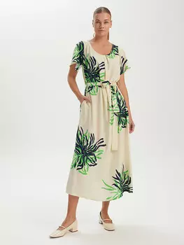 Длинное платье BGN, цвет creme/grn/schwarz