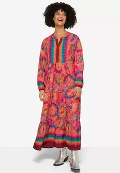 Длинное платье BLTEN-MUSTER -AUSSCHNITT LANGARM Angel of Style, фуксия