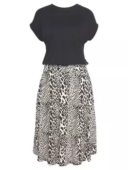 Длинное платье Buffalo Jersey, цвет schwarz-beige bedruckt