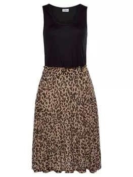 Длинное платье Buffalo Jersey, цвет schwarz-leo-bedruckt