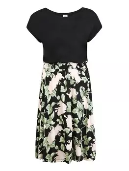 Длинное платье Buffalo Jersey, цвет schwarz-rosa-bedruckt