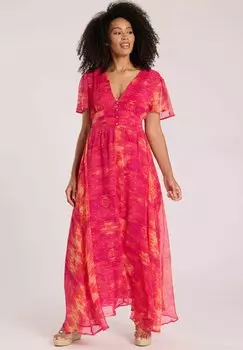 Длинное платье BUTTON MIDI PRINTED South Beach, мультиколор