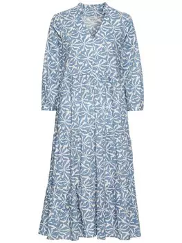 Длинное платье Camel Active Sommerliches Schlupf aus Baumwollbatist, цвет blau-wei