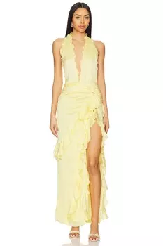 Длинное платье Celenia maxi dress Nbd, pale yellow