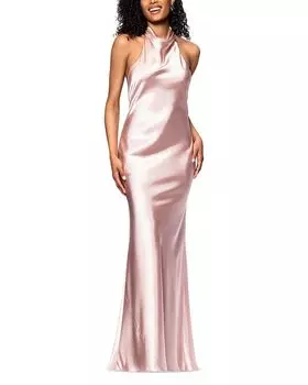 Длинное платье Charmeuse Halter Neck AQUA, розовый