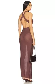 Длинное платье Clover Nbd, brown