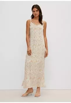 Длинное платье comma, бежевый