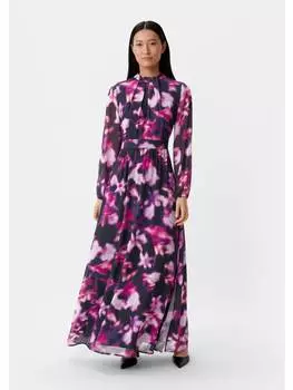 Длинное платье comma, цвет mehrfarbig/pink