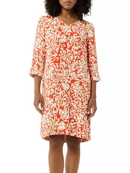 Длинное платье comma, цвет orange/creme