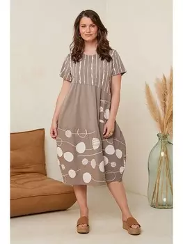 Длинное платье Curvy Lady, цвет taupe/wei