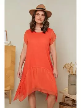 Длинное платье Curvy Lady Leinen, оранжевый