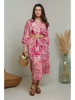 Длинное платье Curvy Lady, розовый