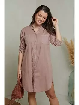 Длинное платье Curvy Lady, серо-коричневый