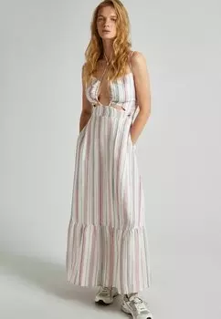 Длинное платье DIANA Pepe Jeans, белый