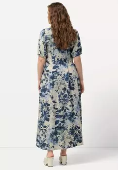 Длинное платье DRESS LONG SHORTSLEEVE Ulla Popken, темно-синий