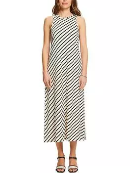 Длинное платье ESPRIT, черный/белый