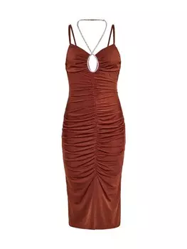 Длинное платье faina, коричневый